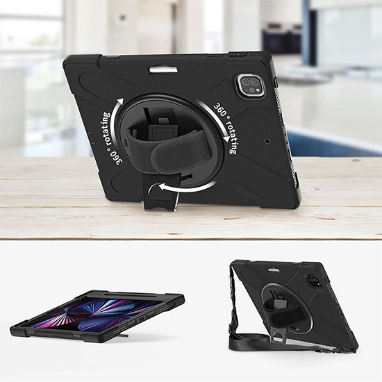 Coque Securit Rotative iPad Pro 12.9 (2021/22 - 5/6th gen) Noir Polybag
